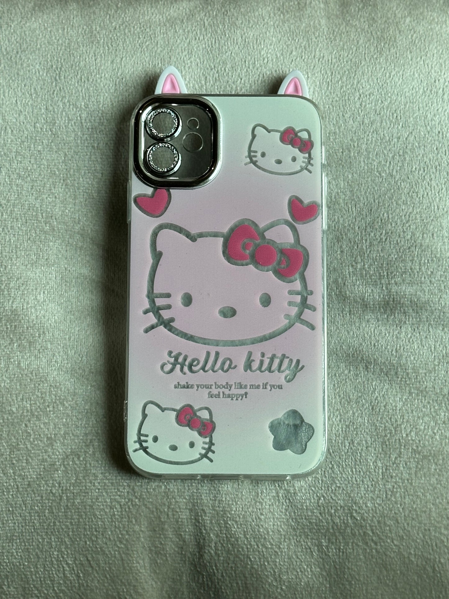 Hello Kitty Pink & Cream Ear-Tip Phone Case for iPhone