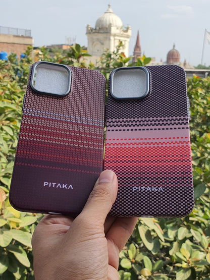 PITAKA Ultra-Slim iPhone Case – Sunset Weave (Fusion Weaving Series)