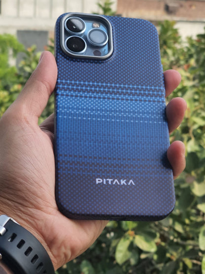 PITAKA Ultra-Slim iPhone Case – Sunset Moonrise (Fusion Weaving® Series)