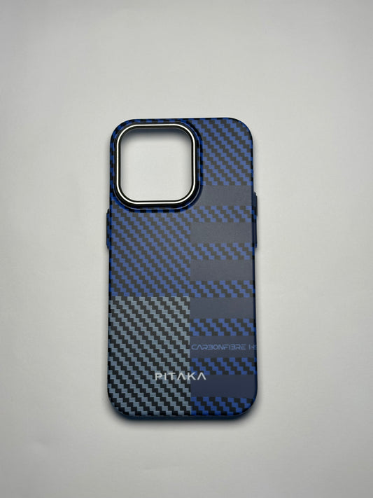 PITAKA Ultra-Slim iPhone Case – Racing Blue (Fusion Weaving® Series)
