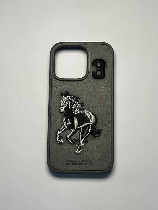 Santa Barbara Polo &amp; Racquet Club Leather iPhone Case – Black Stallion Edition
