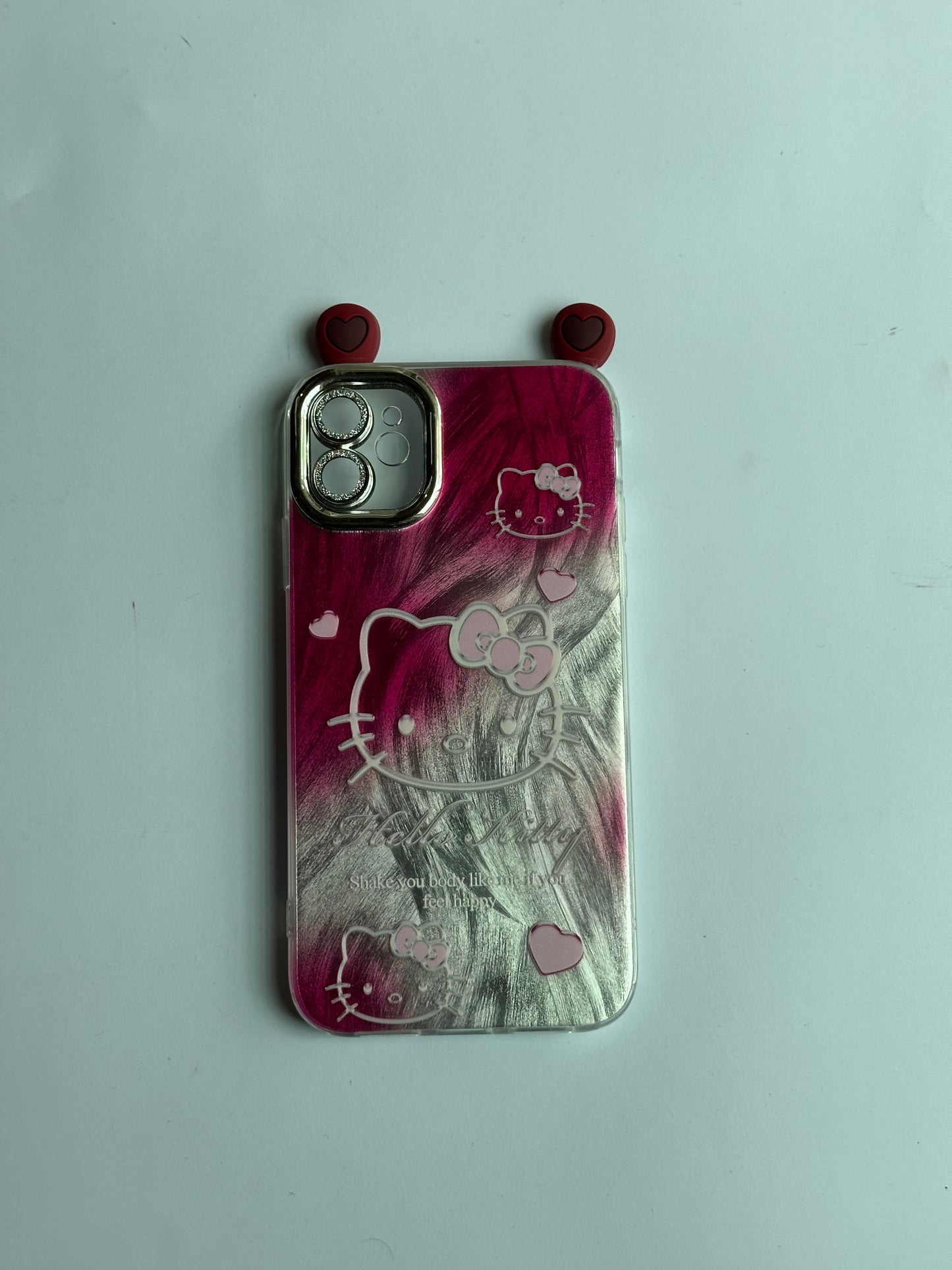 Hello Kitty Gradient Heart Ears Phone Case for iPhone