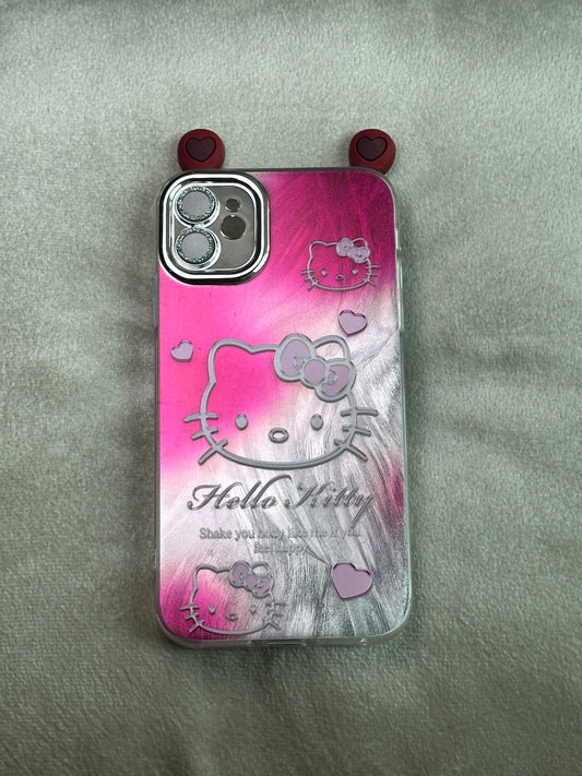 Hello Kitty Gradient Heart Ears Phone Case for iPhone