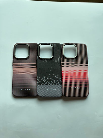 PITAKA Ultra-Slim iPhone Case – Sunset Weave (Fusion Weaving® Series)
