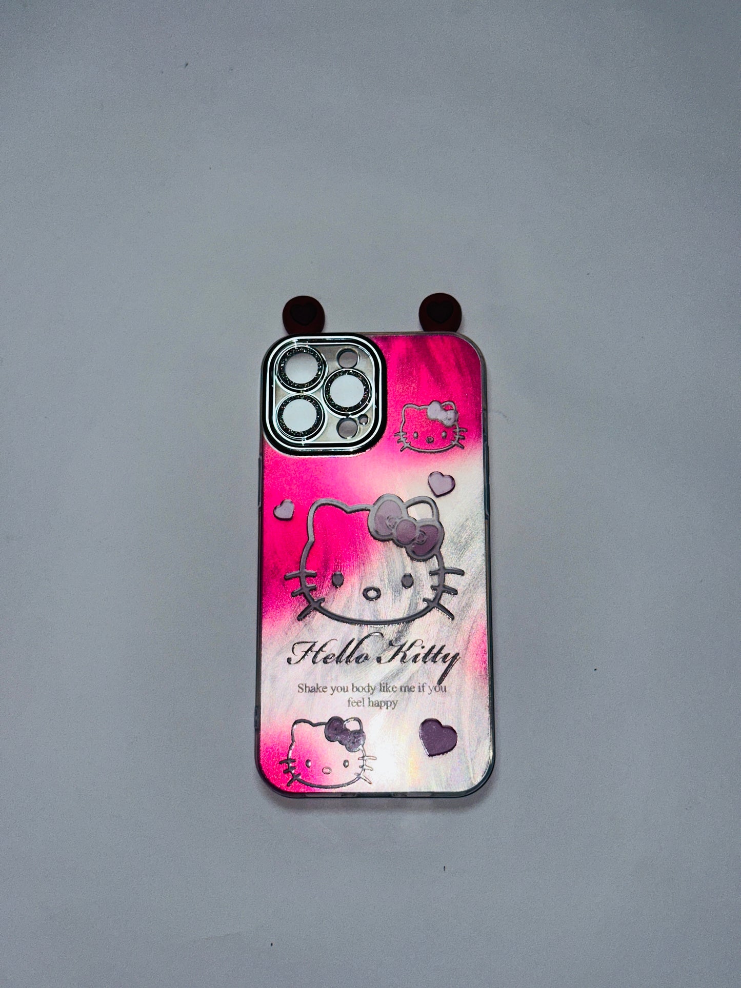 Hello Kitty Gradient Heart Ears Phone Case for iPhone