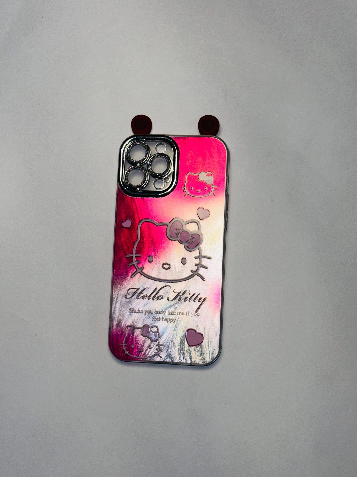 Hello Kitty Gradient Heart Ears Phone Case for iPhone
