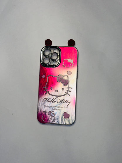 Hello Kitty Gradient Heart Ears Phone Case for iPhone