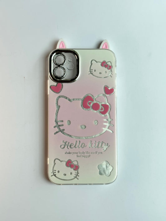 Hello Kitty Pink &amp; Cream Ear-Tip Phone Case for iPhone